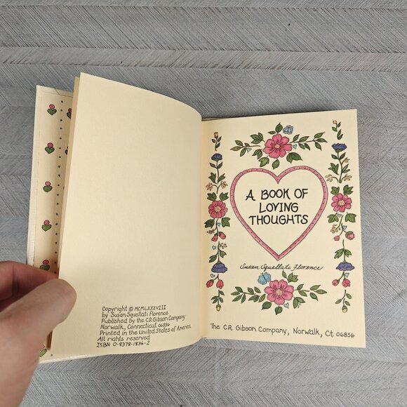 A Book Of Loving Thoughts Susan Squellati Florence Vintage Gift Love Friendship - Picture 6 of 9